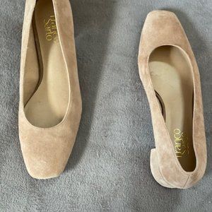 Franco Sarto lt taupe suede block heel pumps 8M